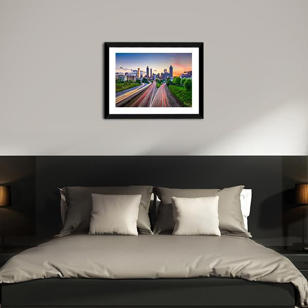 Atlanta City Skyline Panoramic Canvas Wall Art-1 Piece-36" x 12"-Tiaracle