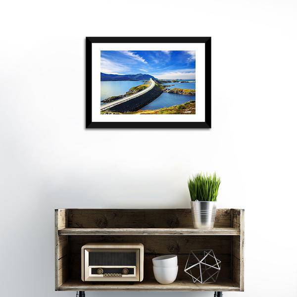 Atlanterhavsvegen Norway Canvas Wall Art-1 Piece-Framed Print-20" x 16"-Tiaracle
