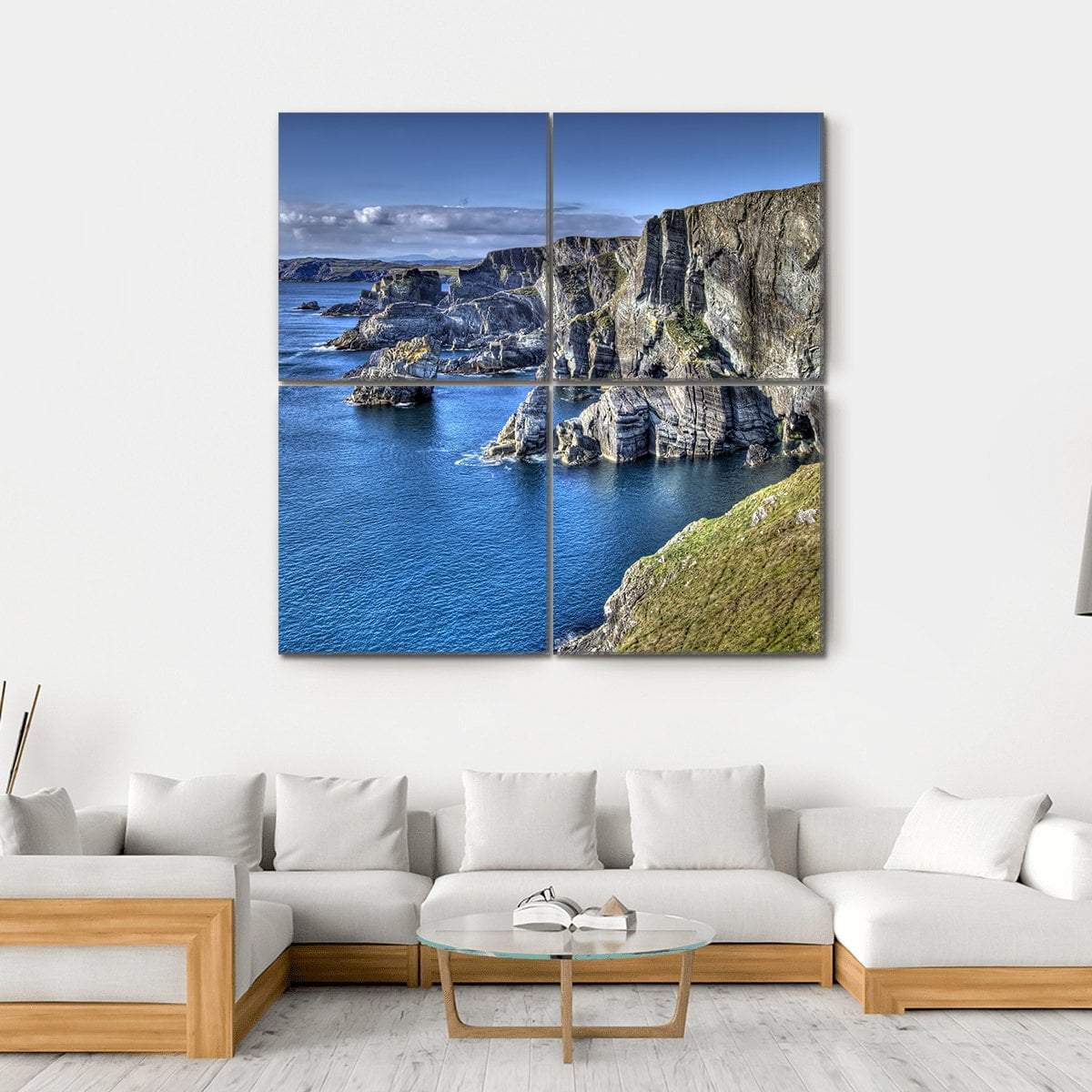 Atlantic Coast Cliffs Canvas Wall Art-4 Square-Gallery Wrap-17" x 17"-Tiaracle