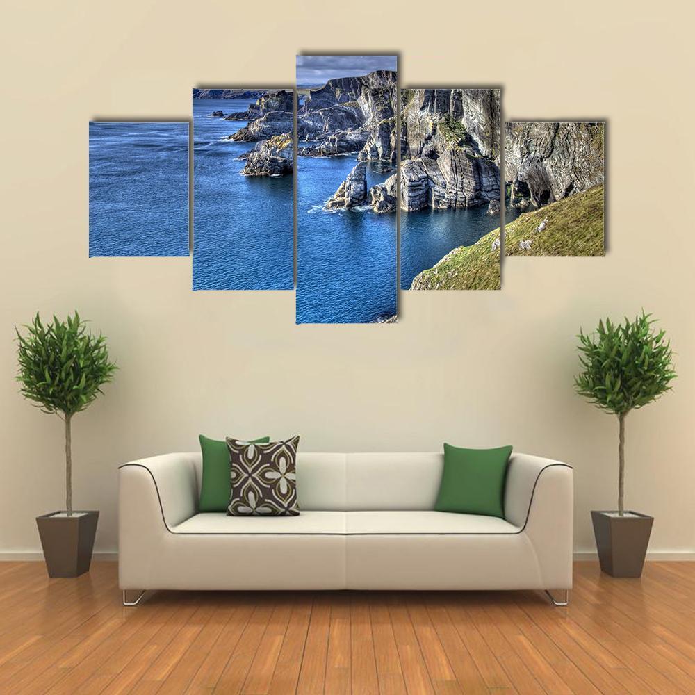 Atlantic Coast Cliffs Canvas Wall Art-5 Star-Gallery Wrap-62&quot; x 32&quot;-Tiaracle