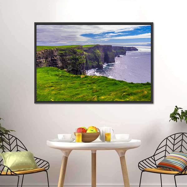 Atlantic Coast Ireland Canvas Wall Art-1 Piece-Floating Frame-24" x 16"-Tiaracle