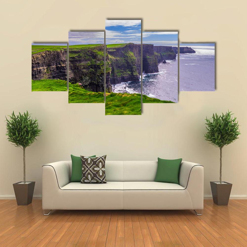 Atlantic Coast Ireland Canvas Wall Art-5 Star-Gallery Wrap-62&quot; x 32&quot;-Tiaracle