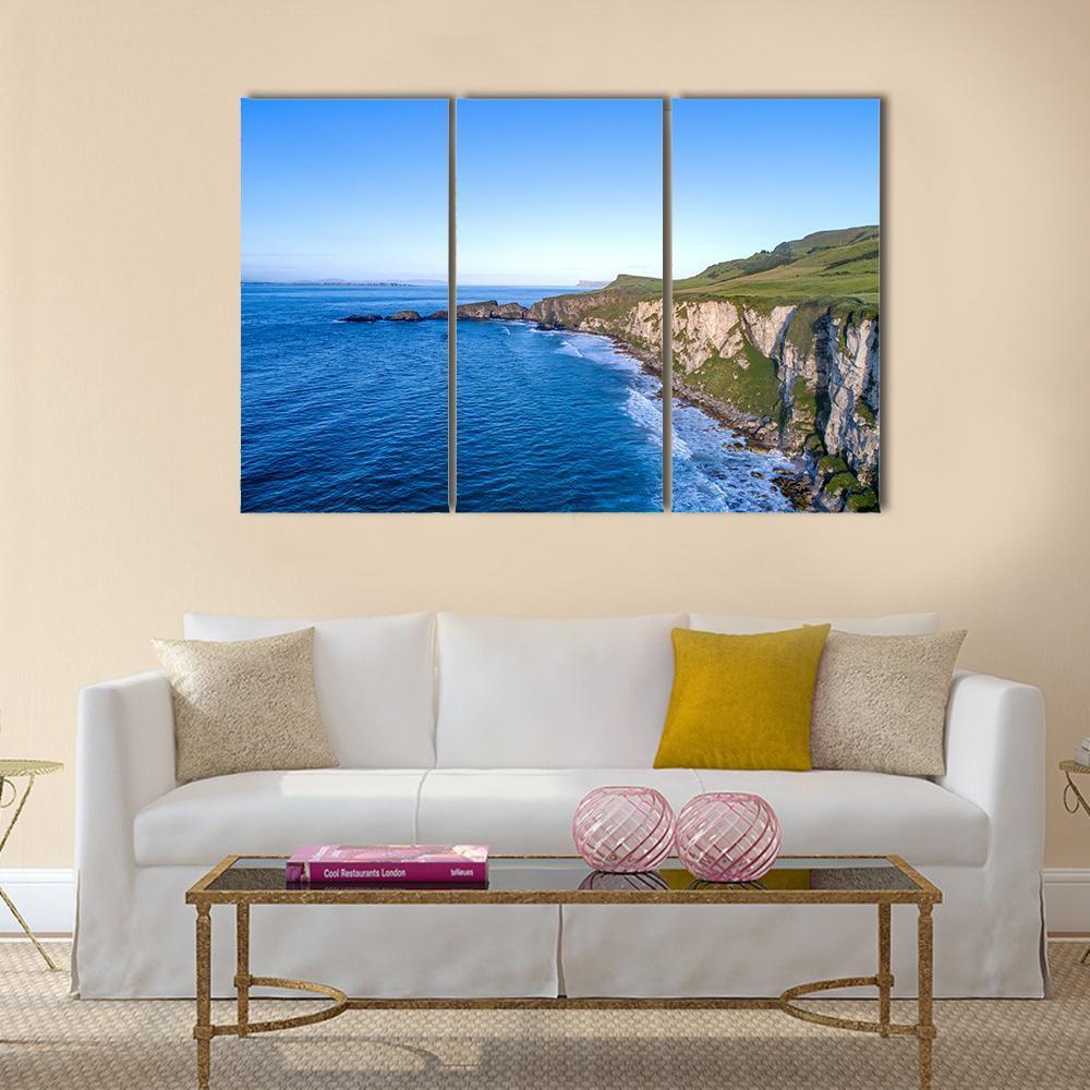 Atlantic Coast With Cliffs Canvas Wall Art-3 Horizontal-Gallery Wrap-37" x 24"-Tiaracle