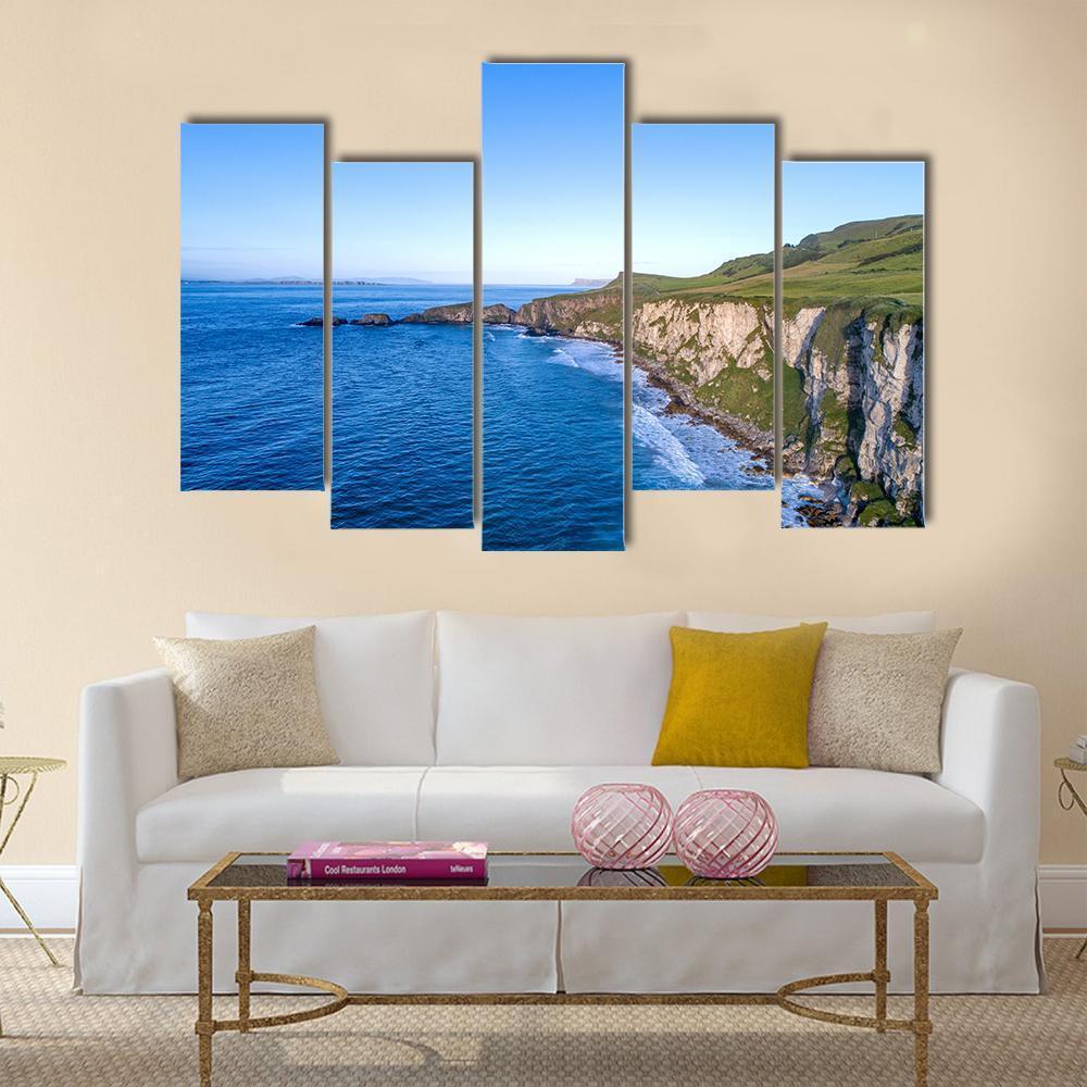 Atlantic Coast With Cliffs Canvas Wall Art-5 Pop-Gallery Wrap-47" x 32"-Tiaracle