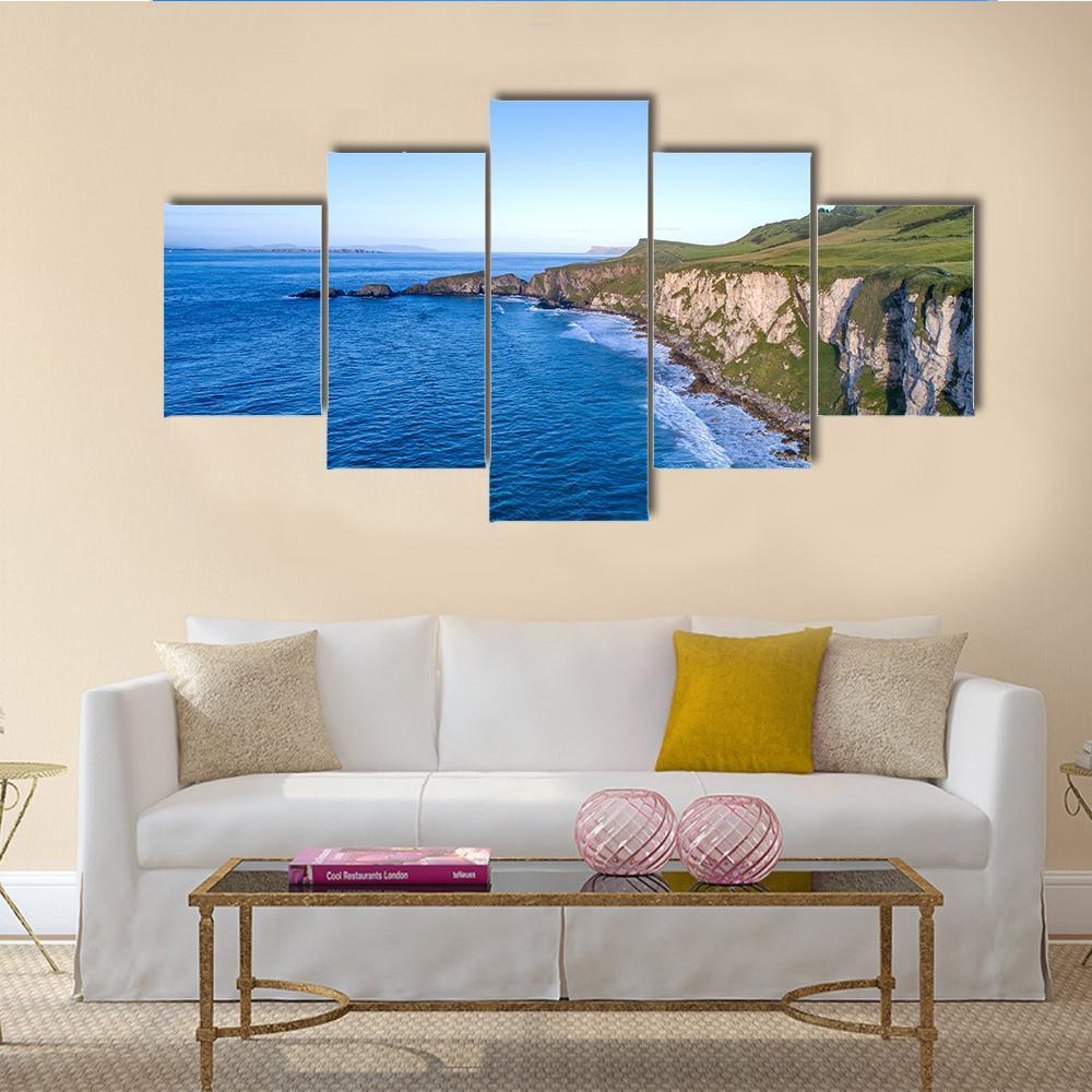 Atlantic Coast With Cliffs Canvas Wall Art-5 Star-Gallery Wrap-62" x 32"-Tiaracle
