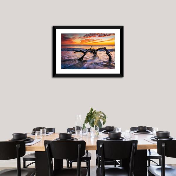 Atlantic Ocean At Sunrise Canvas Wall Art-3 Horizontal-Gallery Wrap-25" x 16"-Tiaracle