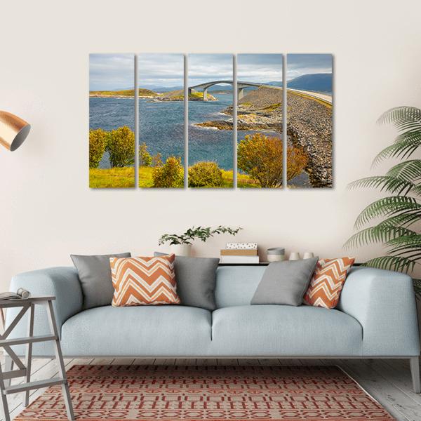 Atlantic Road Norway Canvas Wall Art-5 Horizontal-Gallery Wrap-22" x 12"-Tiaracle