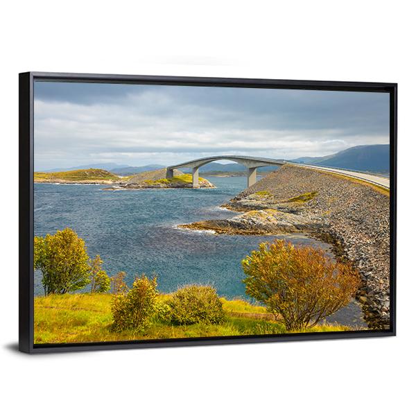 Atlantic Road Norway Canvas Wall Art-3 Horizontal-Gallery Wrap-25" x 16"-Tiaracle