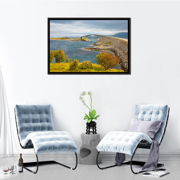 Atlantic Road Norway Canvas Wall Art-3 Horizontal-Gallery Wrap-25" x 16"-Tiaracle