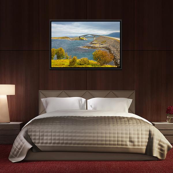 Atlantic Road Norway Canvas Wall Art-3 Horizontal-Gallery Wrap-25" x 16"-Tiaracle