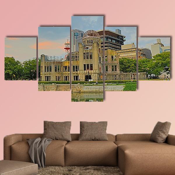 Atomic Dome Japan Canvas Wall Art-5 Star-Gallery Wrap-62" x 32"-Tiaracle