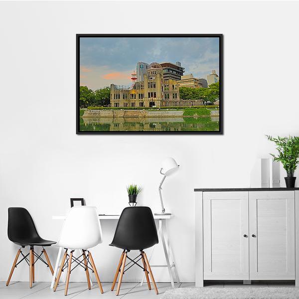 Atomic Dome Japan Canvas Wall Art-1 Piece-Floating Frame-24" x 16"-Tiaracle