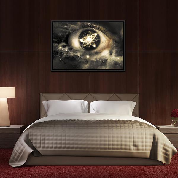 Atomic Particle Reflection In Pupil Canvas Wall Art-3 Horizontal-Gallery Wrap-25" x 16"-Tiaracle