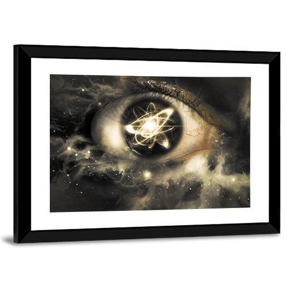 Atomic Particle Reflection In Pupil Canvas Wall Art-3 Horizontal-Gallery Wrap-25" x 16"-Tiaracle