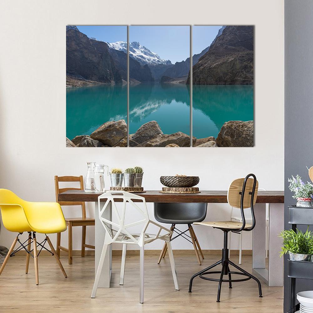 Attabad Lake In Gilgit Pakistan Canvas Wall Art-4 Pop-Gallery Wrap-50" x 32"-Tiaracle