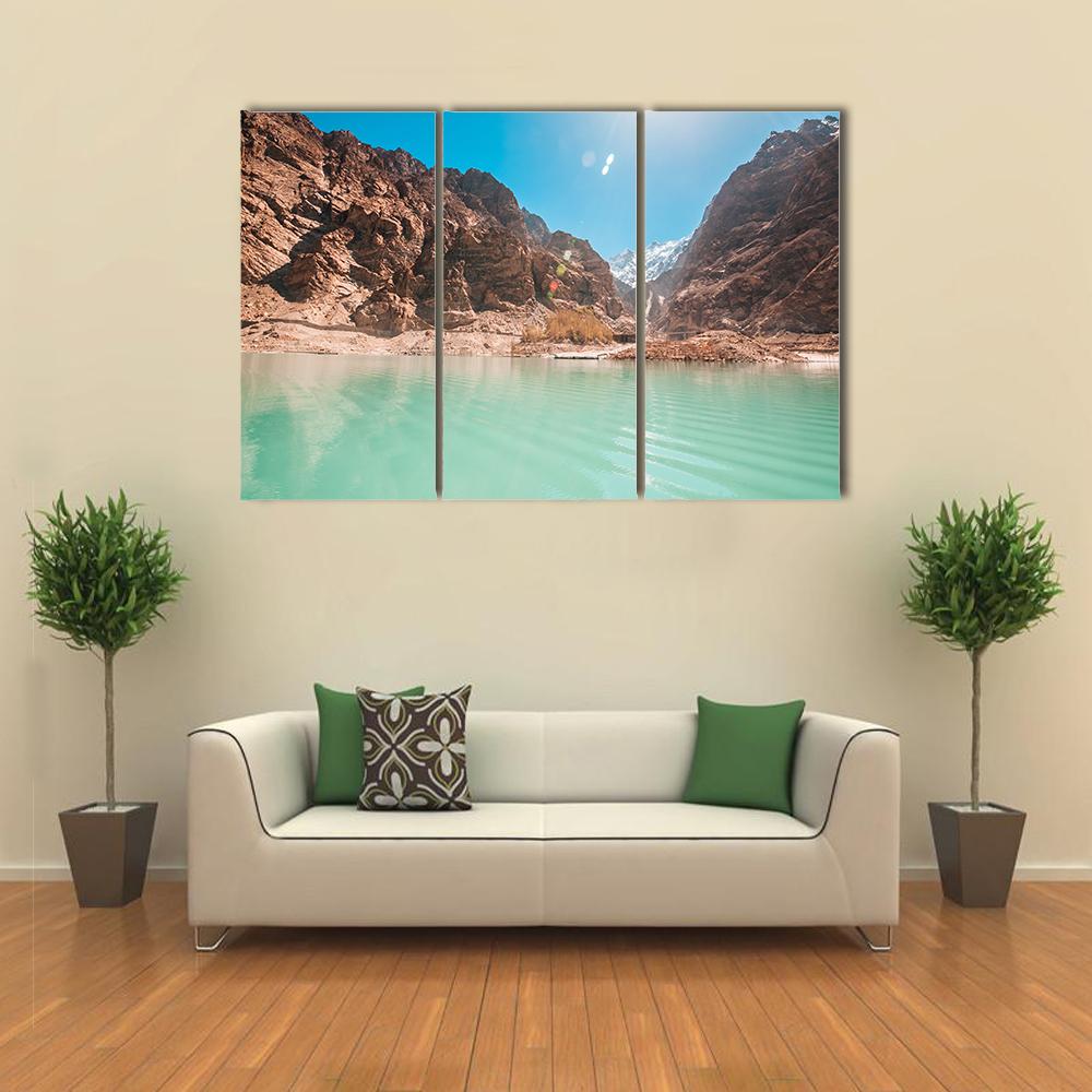 Attabad Lake In Northern Pakistan Canvas Wall Art-3 Horizontal-Gallery Wrap-25" x 16"-Tiaracle