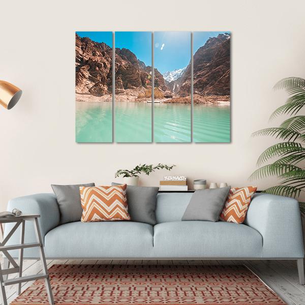 Attabad Lake In Northern Pakistan Canvas Wall Art-4 Horizontal-Gallery Wrap-34" x 24"-Tiaracle
