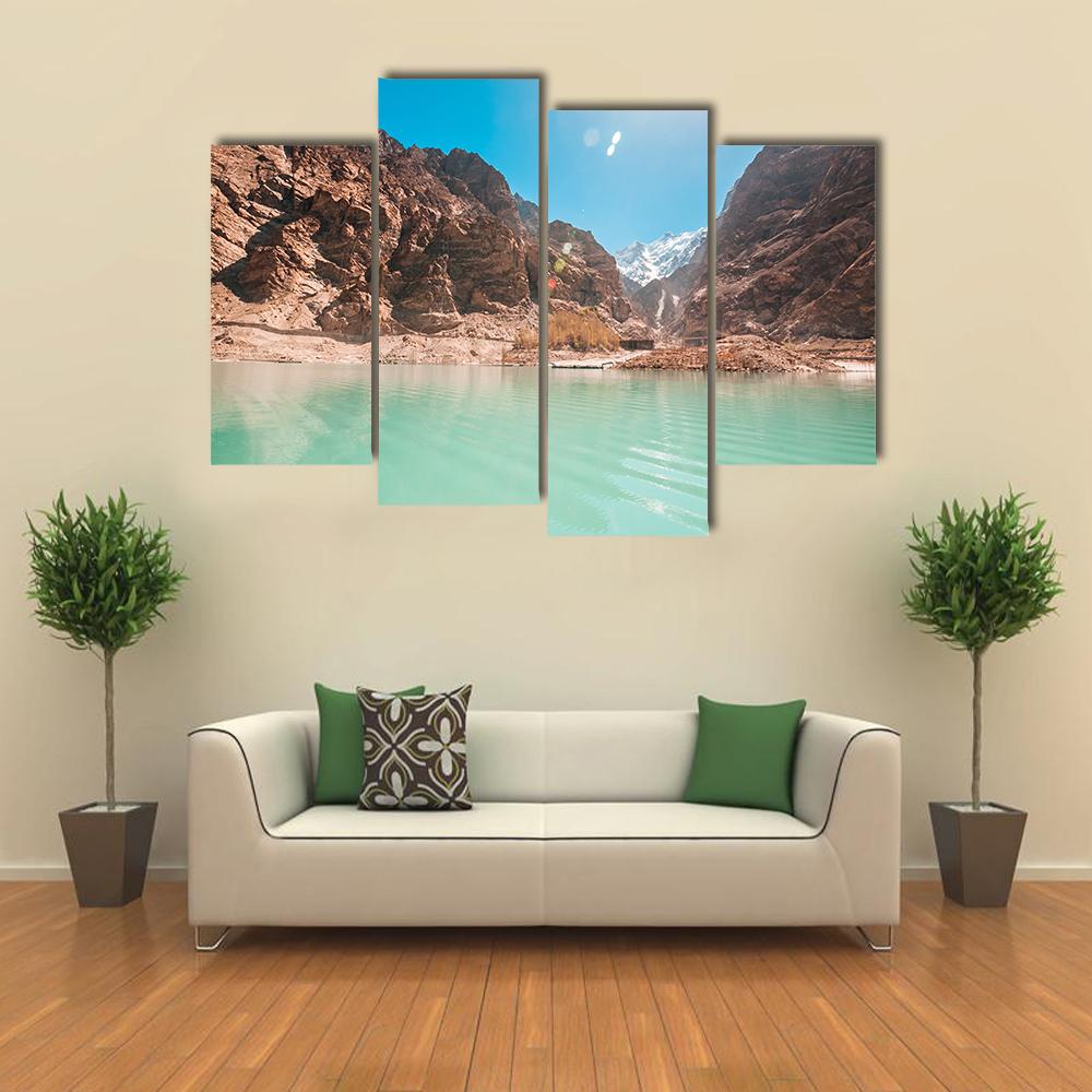Attabad Lake In Northern Pakistan Canvas Wall Art-4 Pop-Gallery Wrap-34" x 20"-Tiaracle