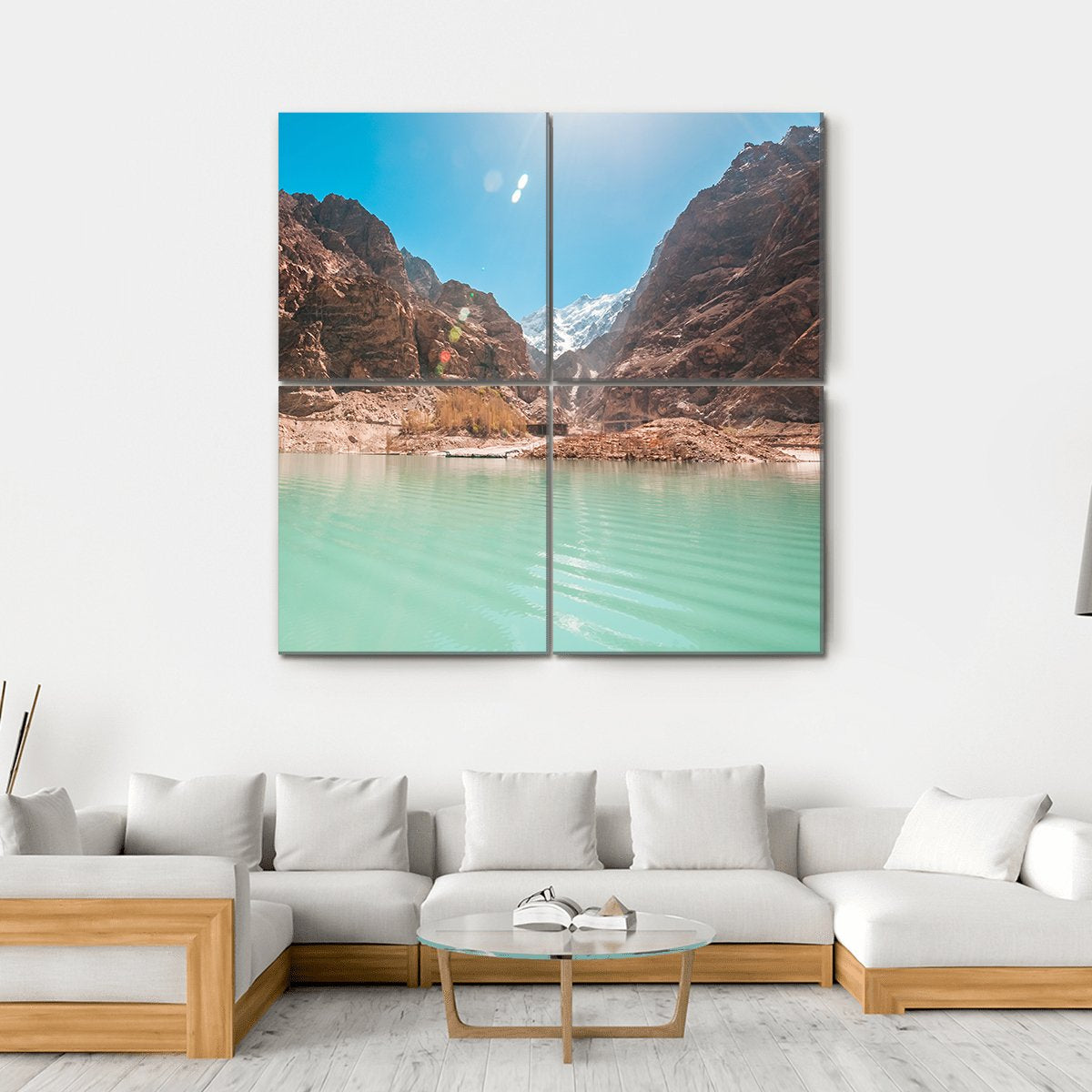 Attabad Lake In Northern Pakistan Canvas Wall Art-4 Square-Gallery Wrap-17" x 17"-Tiaracle