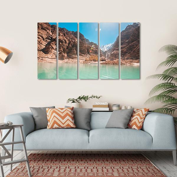 Attabad Lake In Northern Pakistan Canvas Wall Art-5 Horizontal-Gallery Wrap-22" x 12"-Tiaracle