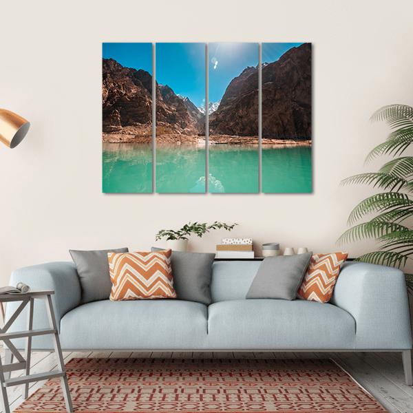 Attabad Lake Pakistan Canvas Wall Art-4 Horizontal-Gallery Wrap-34" x 24"-Tiaracle
