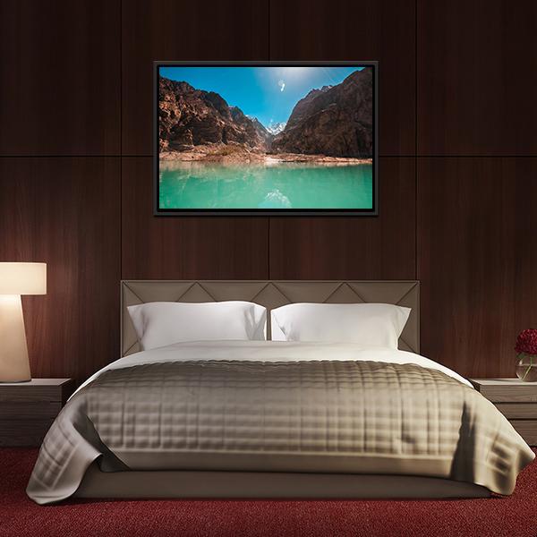 Attabad Lake Pakistan Canvas Wall Art-5 Horizontal-Gallery Wrap-22" x 12"-Tiaracle