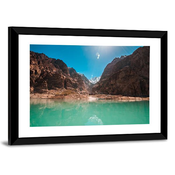 Attabad Lake Pakistan Canvas Wall Art-5 Horizontal-Gallery Wrap-22" x 12"-Tiaracle