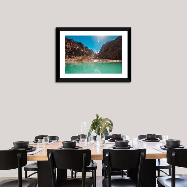 Attabad Lake Pakistan Canvas Wall Art-5 Horizontal-Gallery Wrap-22" x 12"-Tiaracle