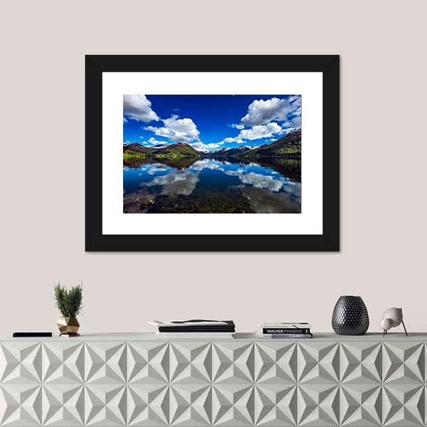 Attractive Lake Norway Canvas Wall Art-1 Piece-Framed Print-20" x 16"-Tiaracle