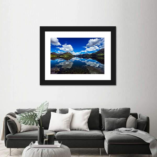 Attractive Lake Norway Canvas Wall Art-5 Horizontal-Gallery Wrap-22" x 12"-Tiaracle