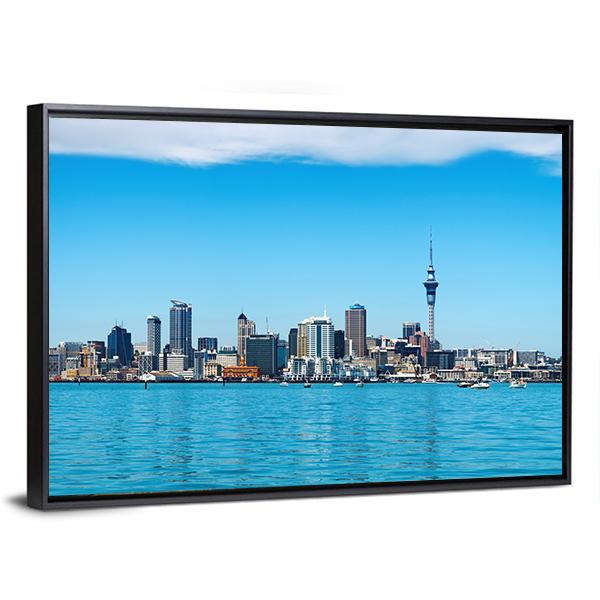 Auckland City Skyline Canvas Wall Art-3 Horizontal-Gallery Wrap-25" x 16"-Tiaracle