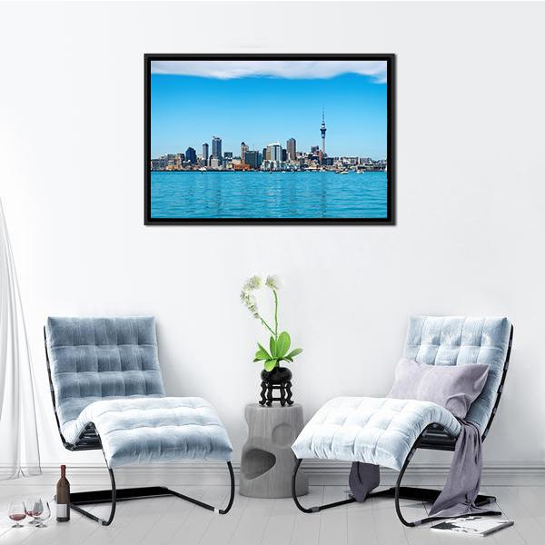 Auckland City Skyline Canvas Wall Art-3 Horizontal-Gallery Wrap-25" x 16"-Tiaracle