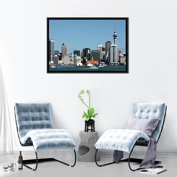 Auckland City With Sky Tower Canvas Wall Art-3 Horizontal-Gallery Wrap-25" x 16"-Tiaracle