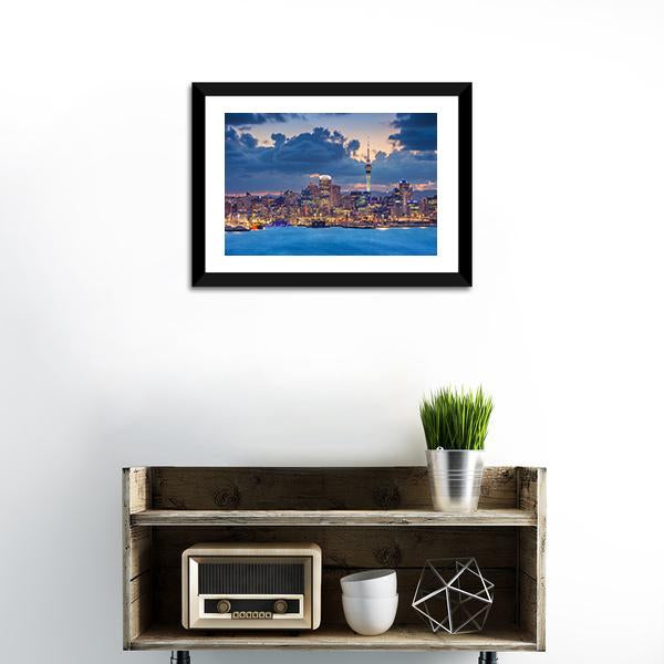 Auckland Skyline Canvas Wall Art-1 Piece-Framed Print-20" x 16"-Tiaracle