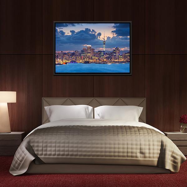 Auckland Skyline Canvas Wall Art-3 Horizontal-Gallery Wrap-25" x 16"-Tiaracle