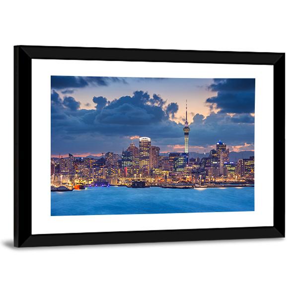 Auckland Skyline Canvas Wall Art-3 Horizontal-Gallery Wrap-25" x 16"-Tiaracle
