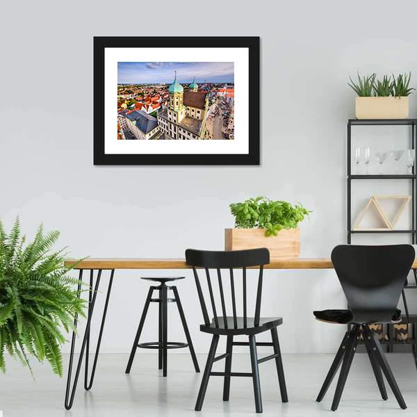 Augsburg Skyline Germany Canvas Wall Art-3 Horizontal-Gallery Wrap-25" x 16"-Tiaracle