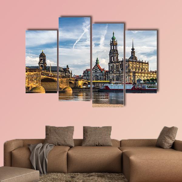 Augustus Bridge &amp; Trinity Cathedral Canvas Wall Art-4 Pop-Gallery Wrap-50" x 32"-Tiaracle