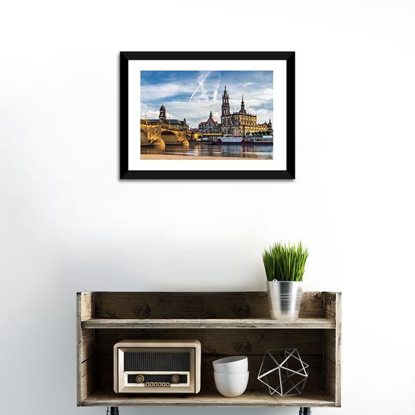 Augustus Bridge & Trinity Cathedral Canvas Wall Art-1 Piece-Framed Print-20" x 16"-Tiaracle