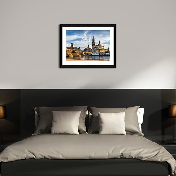 Augustus Bridge & Trinity Cathedral Canvas Wall Art-3 Horizontal-Gallery Wrap-25" x 16"-Tiaracle