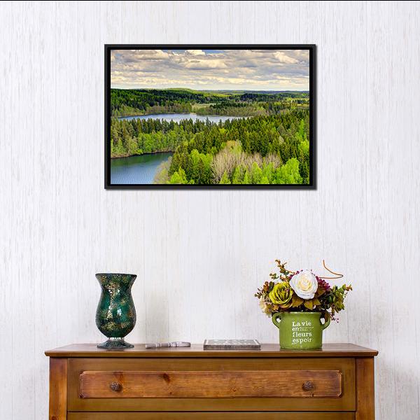 Aulanko Countryside Finland Canvas Wall Art-1 Piece-Floating Frame-24" x 16"-Tiaracle