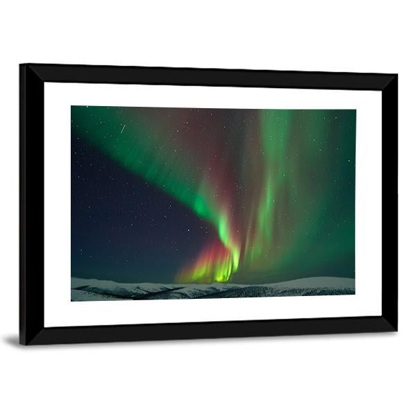 Aurora Borealis &amp; Meteors Canvas Wall Art-5 Horizontal-Gallery Wrap-22" x 12"-Tiaracle