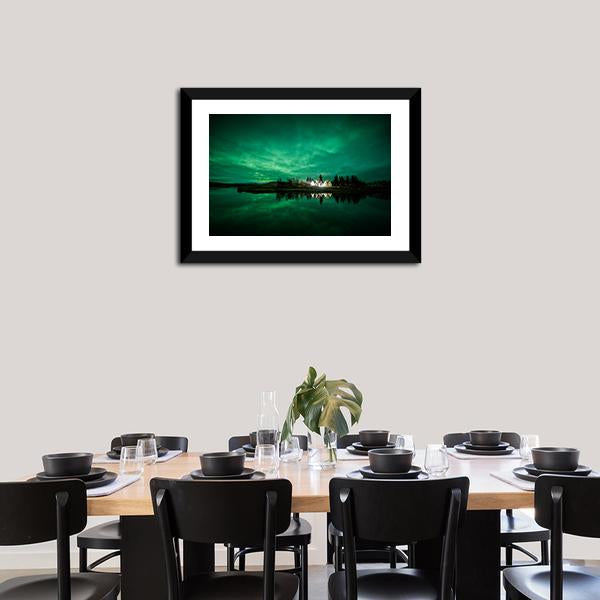 Aurora Borealis Iceland Panoramic Canvas Wall Art-1 Piece-36" x 12"-Tiaracle
