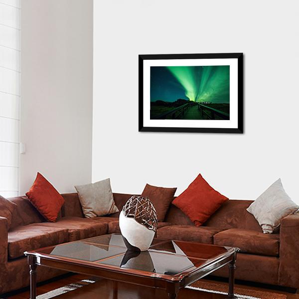 Aurora Borealis In Iceland Canvas Wall Art-5 Horizontal-Gallery Wrap-22" x 12"-Tiaracle