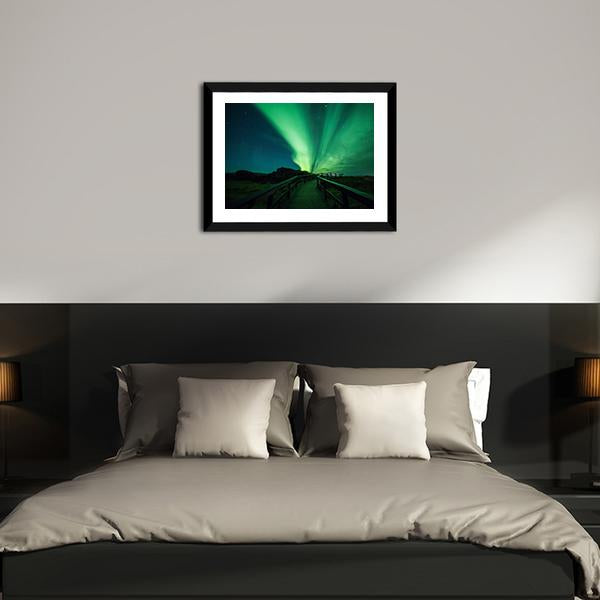 Aurora Borealis In Iceland Canvas Wall Art-5 Horizontal-Gallery Wrap-22" x 12"-Tiaracle