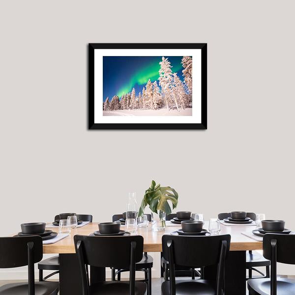 Aurora Borealis In Lapland Finland Canvas Wall Art-5 Horizontal-Gallery Wrap-22" x 12"-Tiaracle