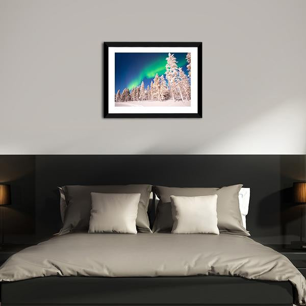 Aurora Borealis In Lapland Finland Canvas Wall Art-3 Horizontal-Gallery Wrap-25" x 16"-Tiaracle