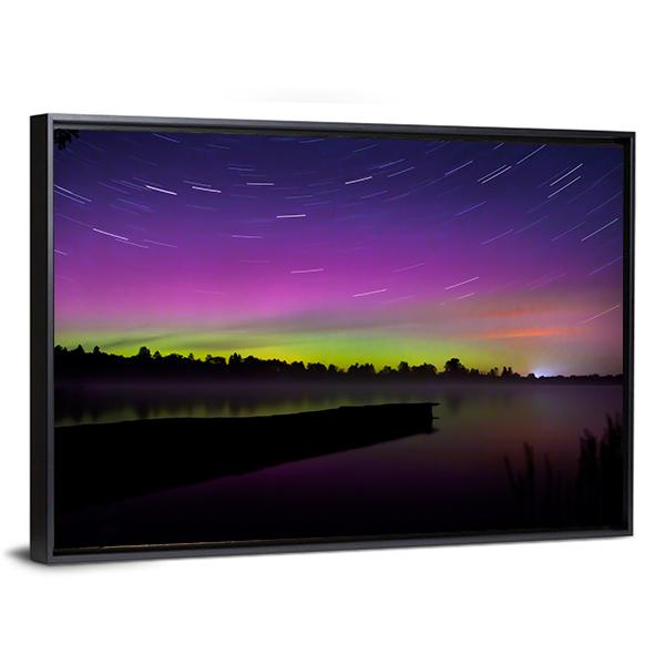Aurora Borealis Seen From Polish Canvas Wall Art-3 Horizontal-Gallery Wrap-25" x 16"-Tiaracle