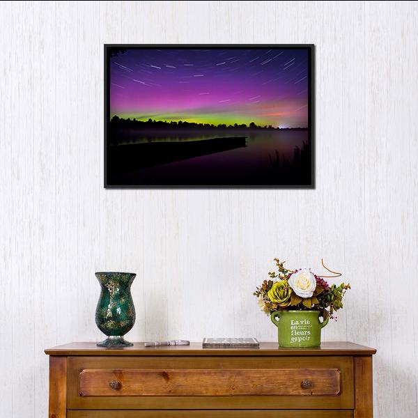Aurora Borealis Seen From Polish Canvas Wall Art-5 Horizontal-Gallery Wrap-22" x 12"-Tiaracle
