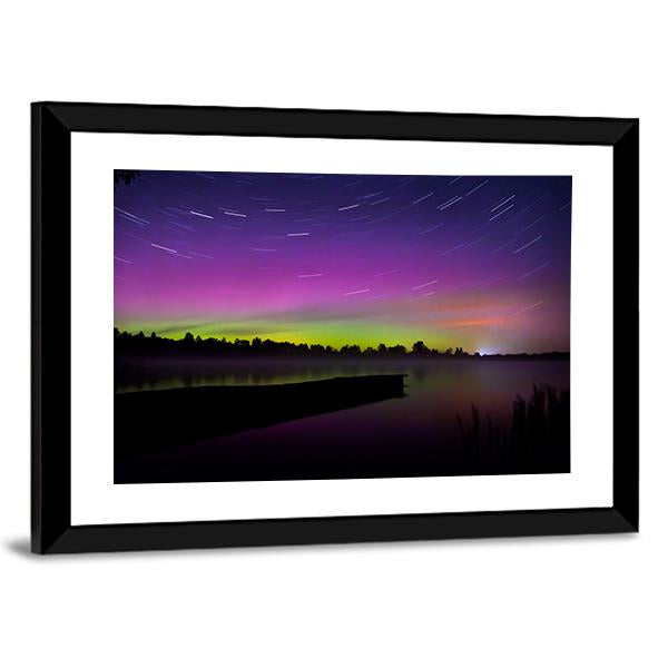 Aurora Borealis Seen From Polish Canvas Wall Art-5 Horizontal-Gallery Wrap-22" x 12"-Tiaracle